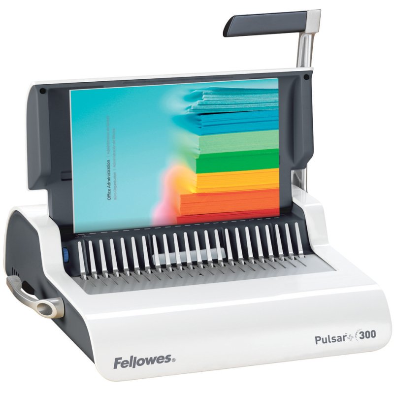 Fellowes Pulsar +300 binding machine, white/silver, up to A4, 20 sheets punching capacity